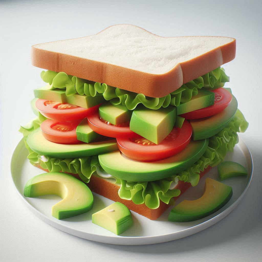 Avocado Lettuce and Tomato Sandwich