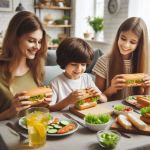 Family Eating Sub Sandwiches
