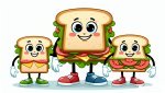 Cartoon Sandwich Family