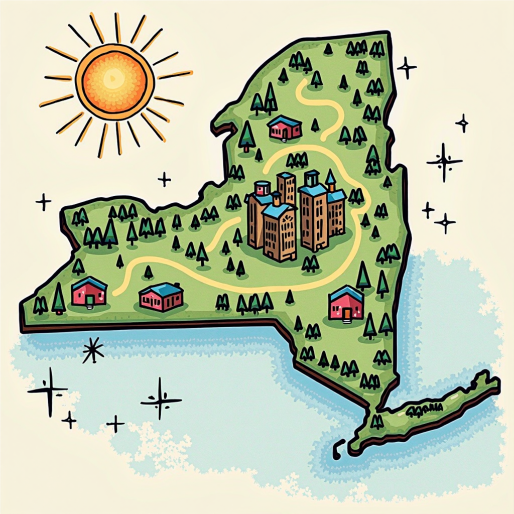 New York Map Illustration