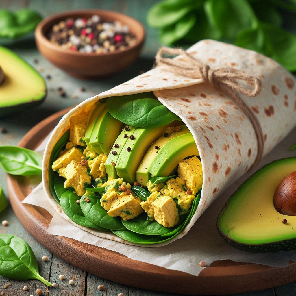 Avocado Spinach Breakfast Wrap