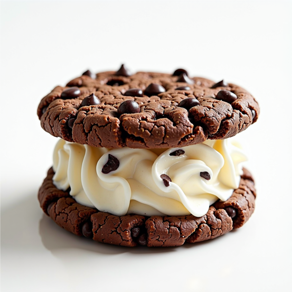 Double Chocolate Chip Cookie Ice Cream Sandwich
