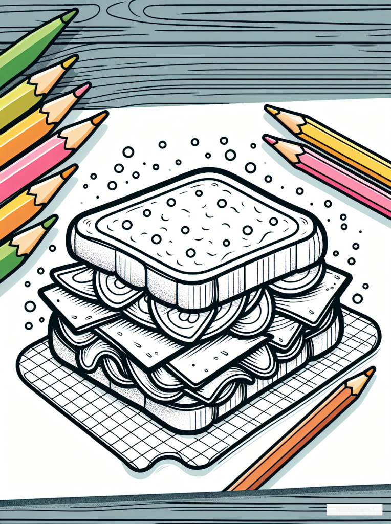 Sandwich w Colored Pencils