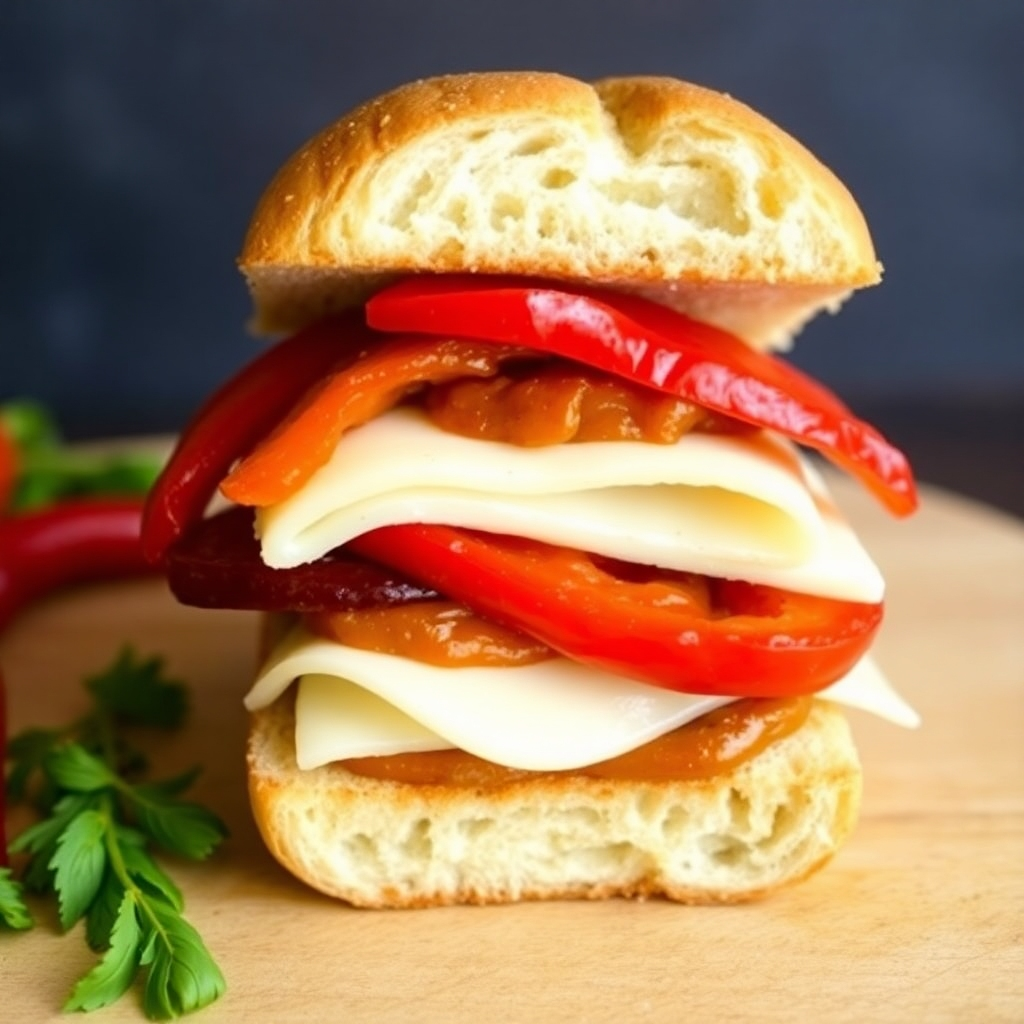 Provolone and Roasted Pepper Sandwich