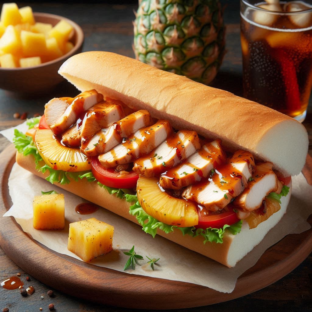 Teriyaki Chicken and Pineapple Sub Sandwich