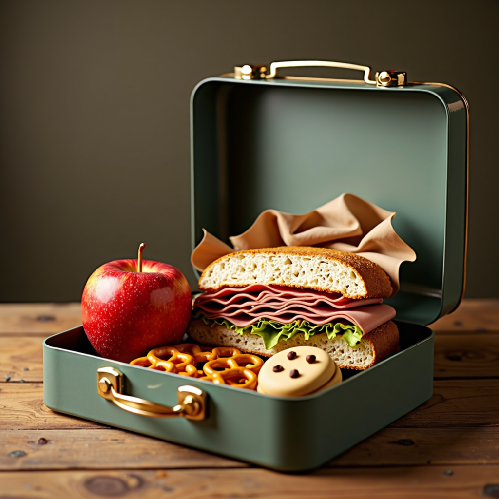 Vintage Lunchbox with Sandwich Apple Cookies