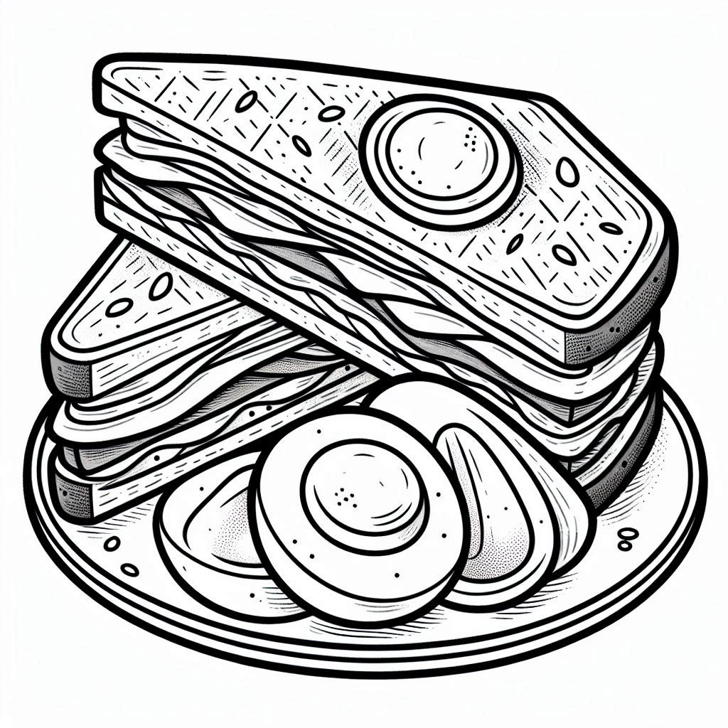 Coloring Book Egg Sandwich