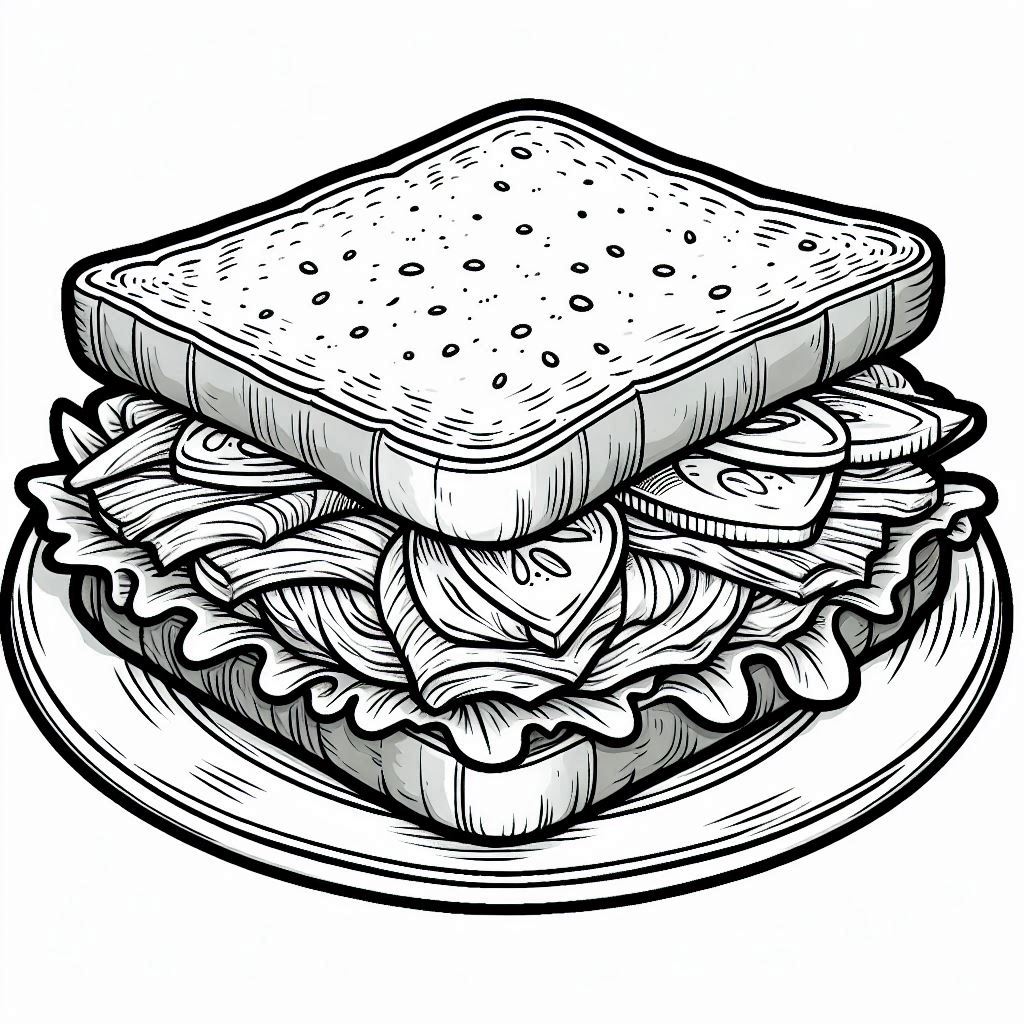 Coloring Book Tuna Sandwich