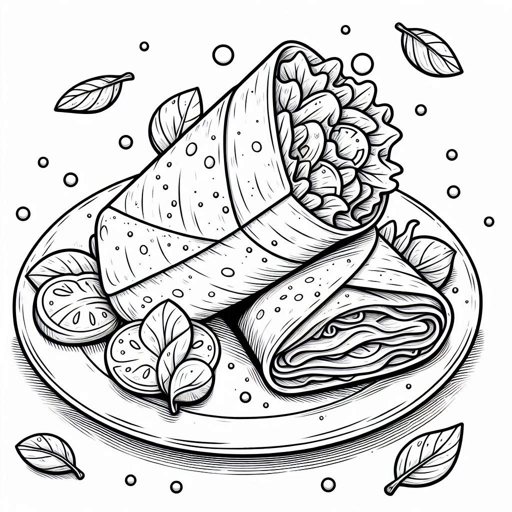 Coloring Book Wrap Sandwich