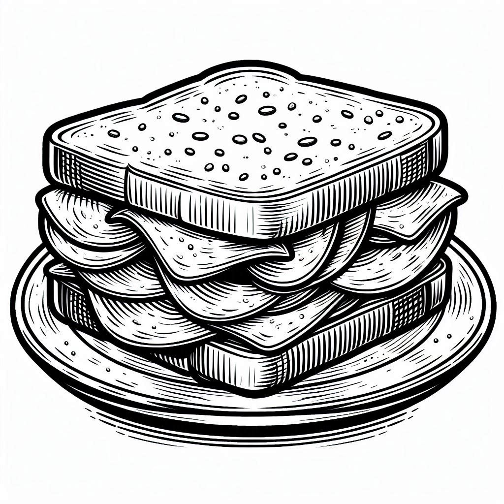 Coloring Book Bologna Sandwich