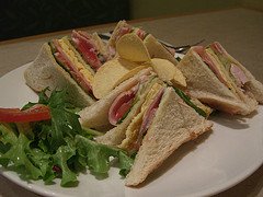Platter of sandwiches